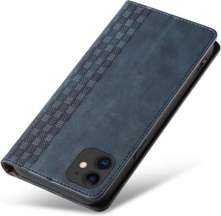 Image du produit Hurtel Étui Strap magnétique pour iPhone 12 Portefeuille + Mini Longe Bleu (Apple iPhone 12)