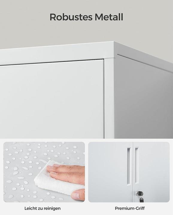 Produktbild Songmics Metall-Lagerschrank 40 x 80 x 90 cm, Weiss (80 x 90 x 40 cm)