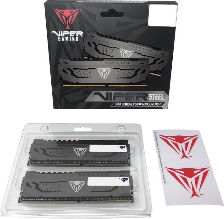 Image du produit Patriot Viper Steel PVS416G320C6K - 16 Go - 2 x 8 Go - DDR4 - 3200 MHz - DIMM 288 broches (2 x 8GB, 3200 MHz, RAM DDR4, DIMM)