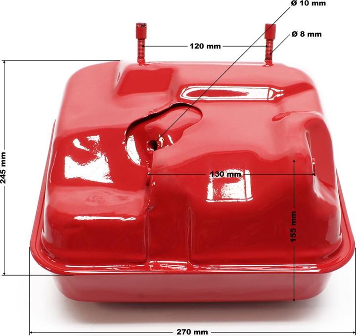 Image du produit Wiltec Pièce détachée Reservoir d'essence rouge pour les moteurs a essence 13 CV