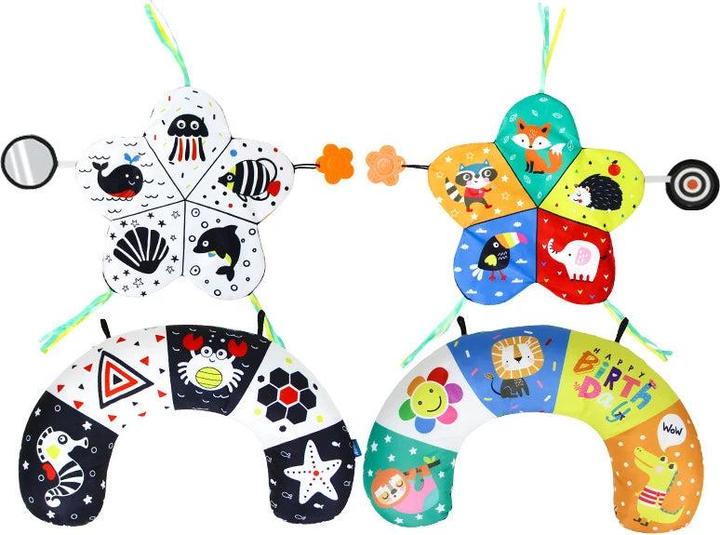 Image du produit Activity Board Coussin pour bébé Jouet Noir Blanc Haut Contraste Jouet pour bébé Nouveau-né Nourrisson 0-6
