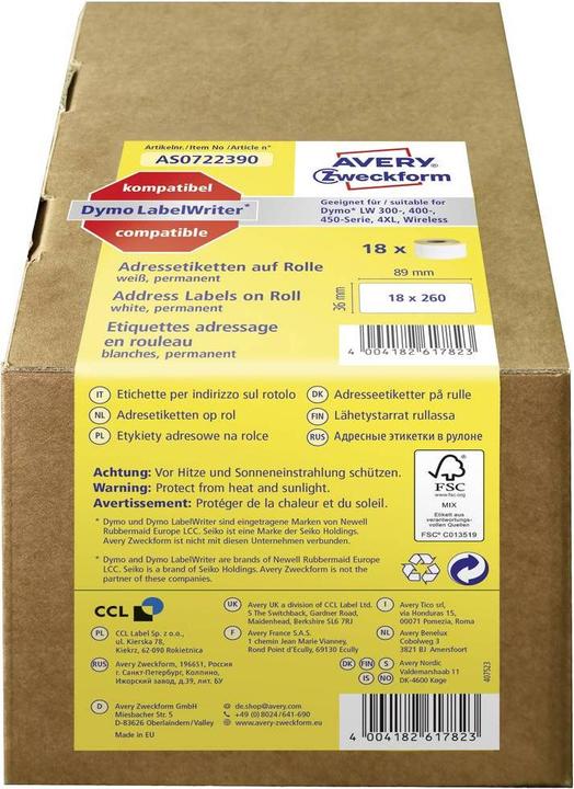 Image du produit Avery Étiquettes en rouleau