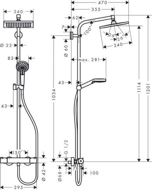 Immagine prodotto hansgrohe Thermostatischer Duschkopf des Crometta E240-Systems HG27271000