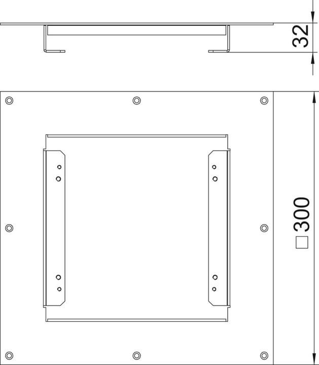 Actual product image OBO Bettermann OBO DUG RK UAN 4 Mounting lid for cassettes in HB 300x300x32