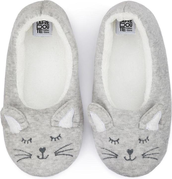 Actual product image La Redoute Collections Warm slippers with cat motif (28)