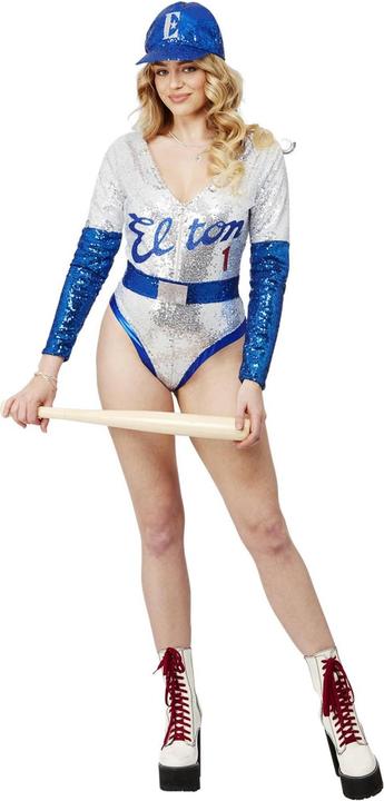 Actual product image Elton John Womens/Ladies Deluxe Sequins Baseball Costume Set (36 D)