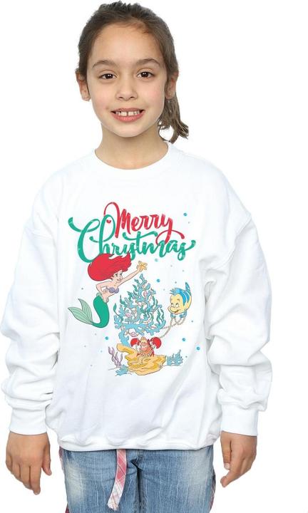 Actual product image Disney Girls Princess Ariel Merry Christmas Sweatshirt (140, 146)