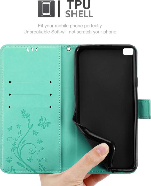 Actual product image Cadorabo Flower Book Cover (Huawei P8)