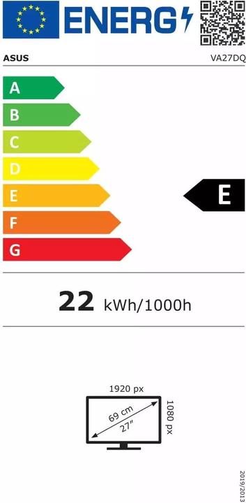 Energie-Label ASUS VA27DQ (1920 x 1080 Pixel, 27")