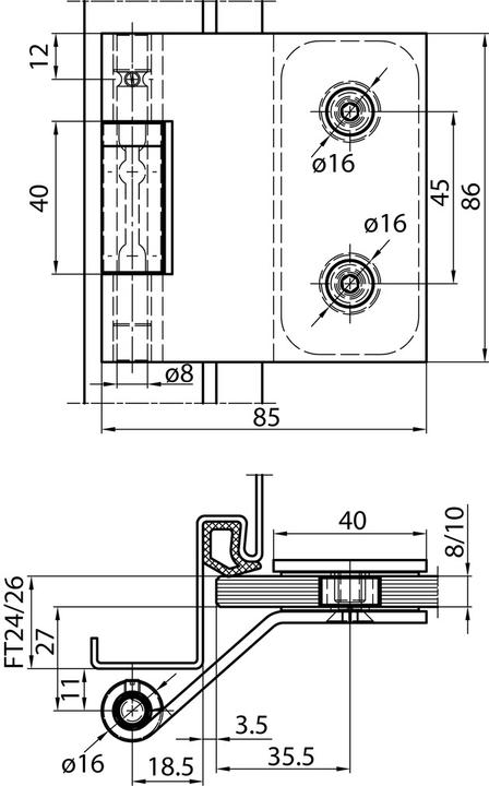 Produktbild Dormakaba Glastürband