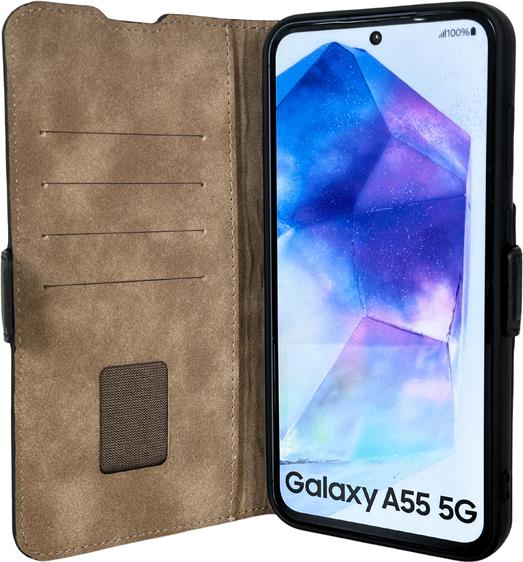 Produktbild Mike Galeli Book-Cover Echtleder Fabio black (Samsung Galaxy A55)