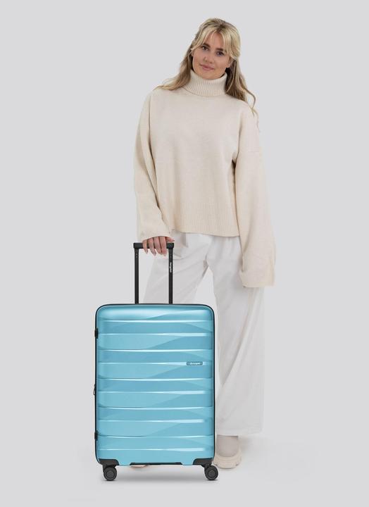 Immagine prodotto Bergpfeil Trolley da viaggio a 4 ruote M 66 cm con piega ad espansione (72 l, M (50 - 90l))