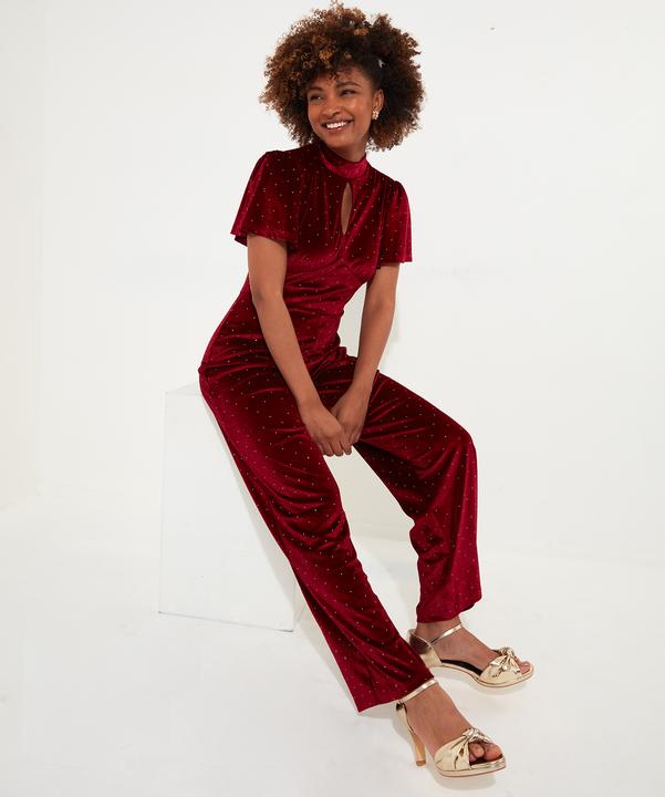 Actual product image Joe Browns PETITE Sparkle Velour Wide Leg Jumpsuit (40)