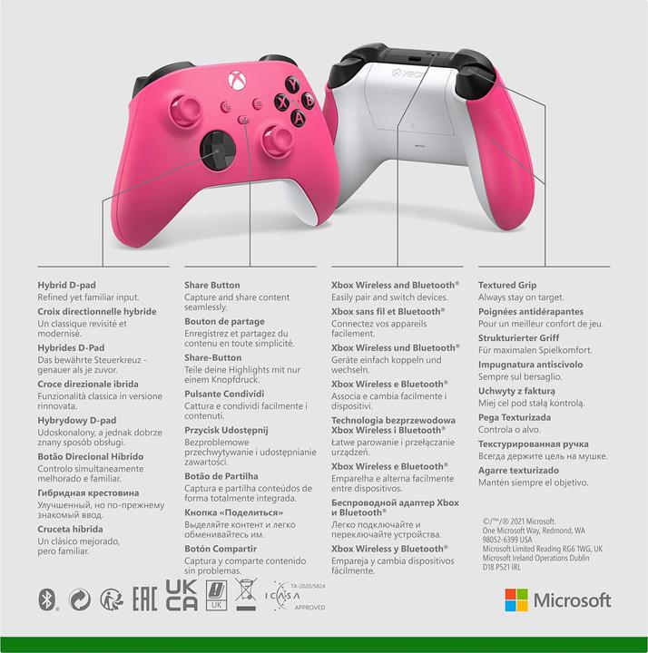 Produktbild Microsoft Xbox Wireless Controller - Deep Pink (PC, Xbox Series X, Xbox One X, Xbox One S, Xbox Series S)