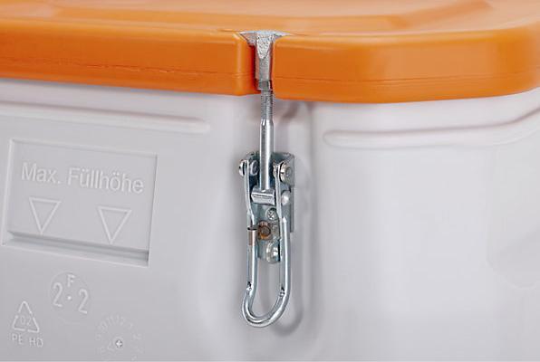 Produktbild Cemo Gefahrgut-Box mobil grau Deckel orange 250 Liter