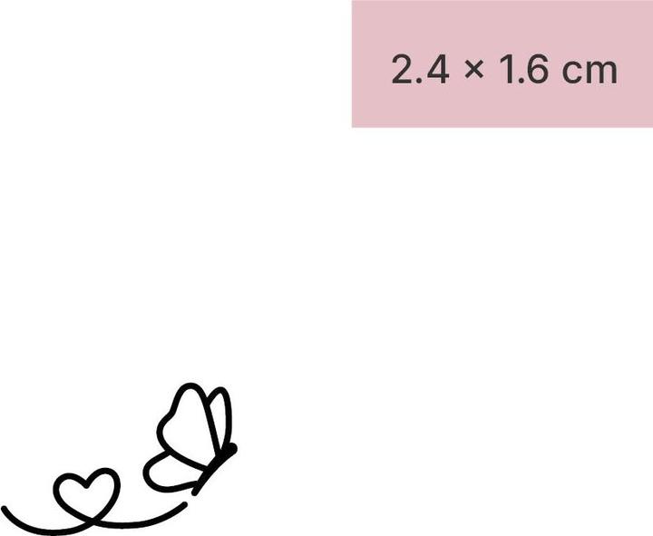 Actual product image minink Temporary tattoo - Butterfly with heart