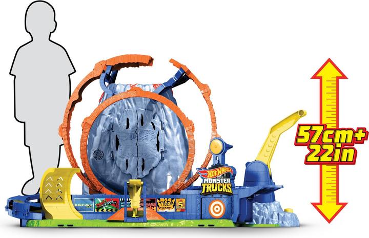 Actual product image Hot Wheels Monster Trucks T-Rex Volcano Arena