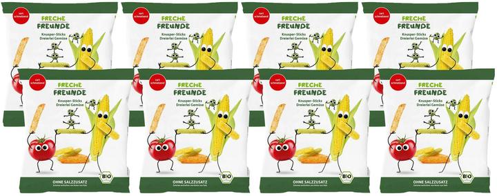 Produktbild Freche Freunde Knabberspass Knusper-Sticks Dreierlei Gemüse 8x 30 g (240 g)