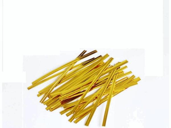 Actual product image Antalis Twist-Ties PE 125mm gold 1000pcs/pack - (1000 pcs.)