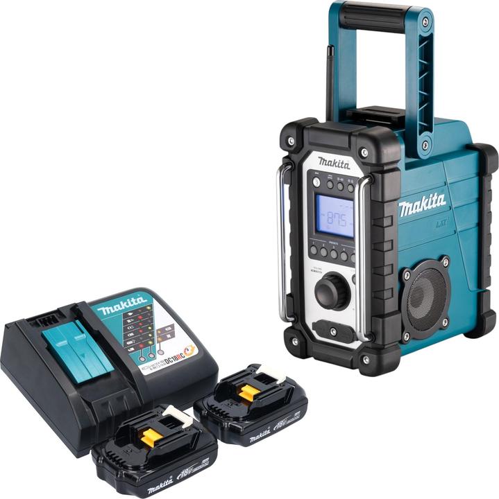 Actual product image Makita DMR 116 RY Rechargeable construction site radio 14.4 - 18 V AM FM AUX + 2x rechargeable battery 1.5 (FM, AM)