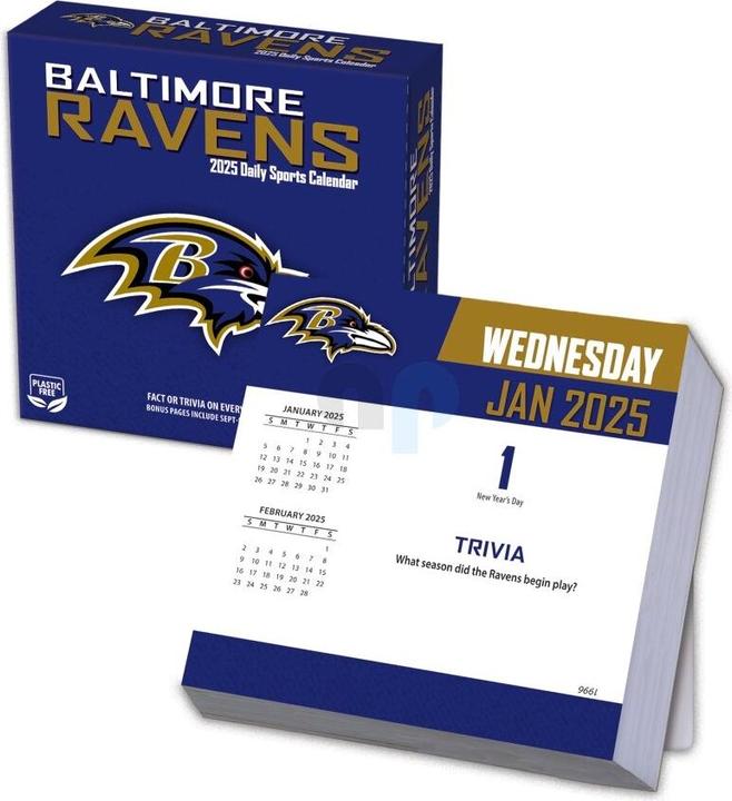 Actual product image NFL - Baltimore Ravens - Desk Calendar 2025 (German, French, Italian, Spanish, English)
