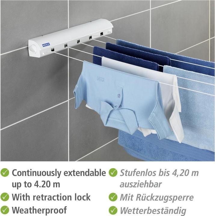 Actual product image Wenko Wall-mounted clotheslines (4.20 m)