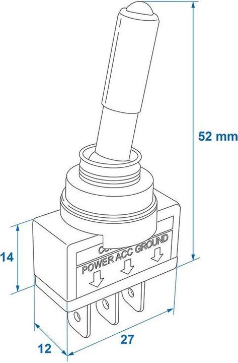 Actual product image ProPlus Toggle switch LED red 12V-max. 20A in blister pack