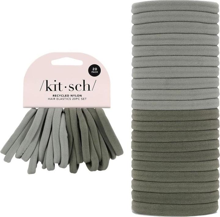 Actual product image Kitsch Nylon rubber bands 20-piece set eucalyptus (Hair tie)