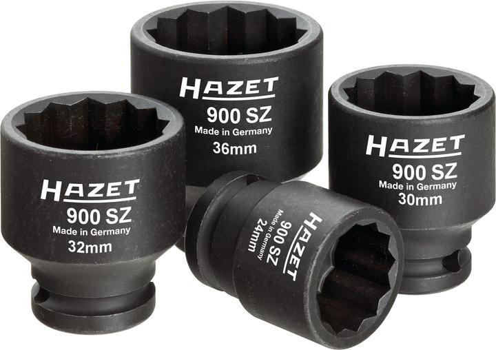 Immagine prodotto HAZET Assortimento per albero di trasmissione, cardano, asse 900SZ/4 ∙ Attacco quadro, cavo, 12,5 m… (32 mm, 24 mm, 30 mm, 36 mm)