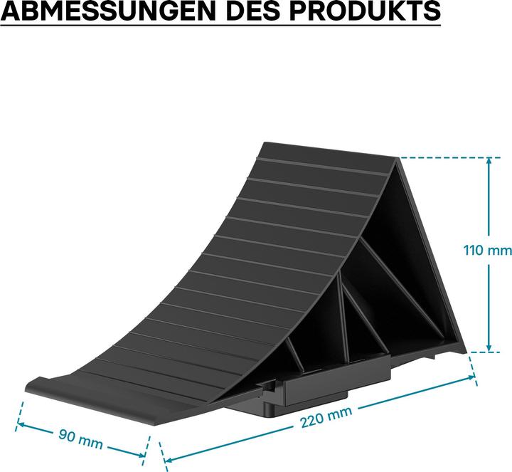 Actual product image Wiltec Trailer Chocks incl. Holder and Mounting Material – Stop Blocks – Max. Load Capacity of 1.6 t