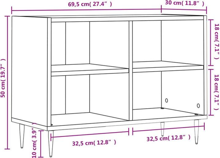 Immagine prodotto VidaXL Kevin (69,5 x 30 x 50 cm)