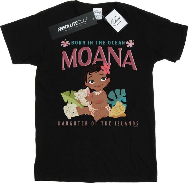 Actual product image Disney Womens/Ladies Moana Born In The Ocean Cotton Boyfriend T-Shirt (L)