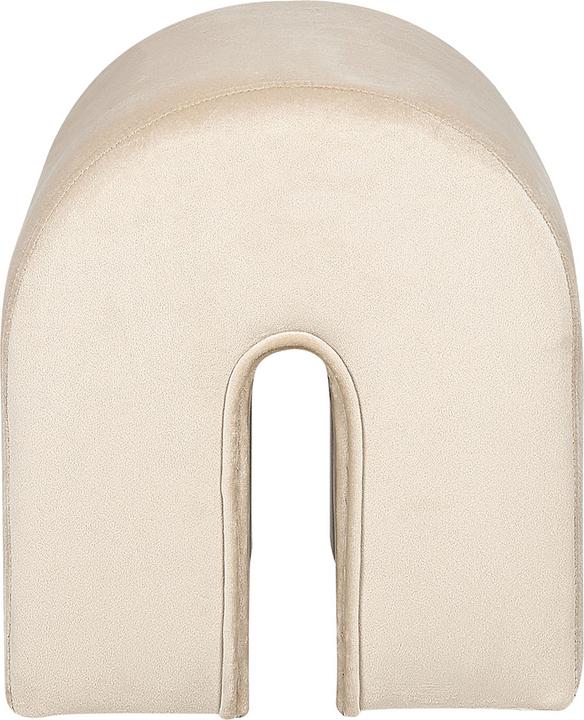 Actual product image Beliani Pouf Velvet Fabric beige 35 x 42 x 42 cm MODOC