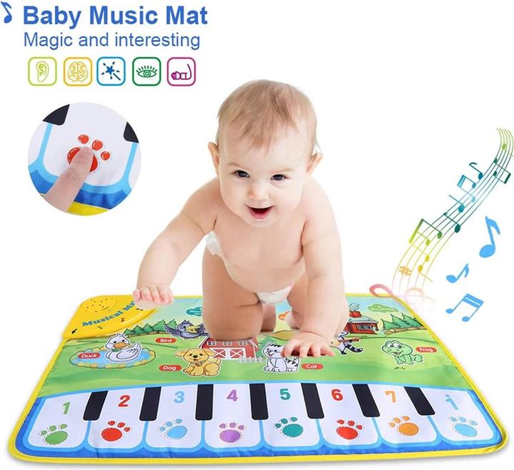 Activity Board Tappetino musicale per bambini 60 x 39 cm, tastiera da pavimento per bambini, tappetino per