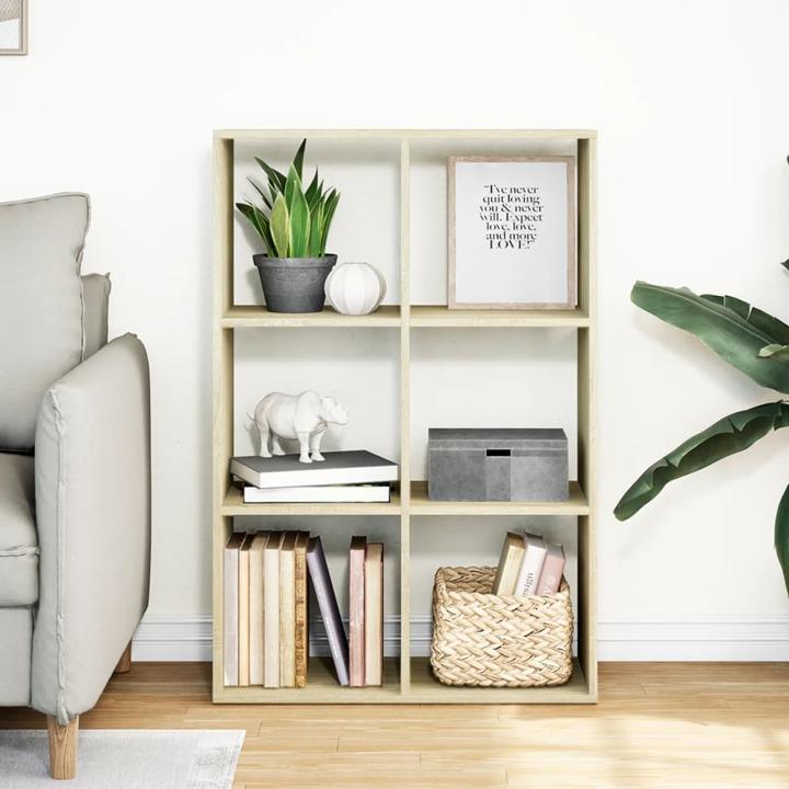 Actual product image VidaXL Room divider Bookcase Standing shelf Office shelf Cube shelf Sonoma oak (69.5 x 29 x 103.5 cm)