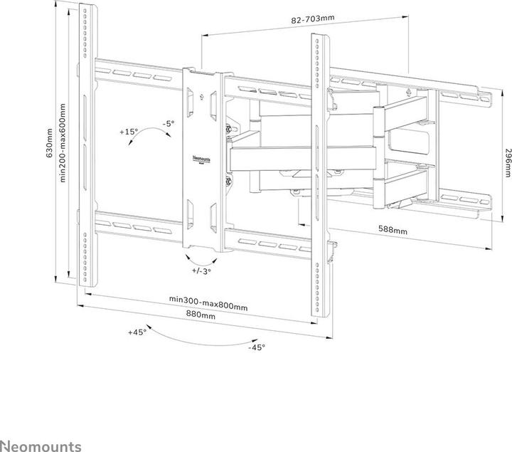 Immagine prodotto Neomounts Select Montaggio a parete dello schermo (completo) (Muro, 110", 125 kg)