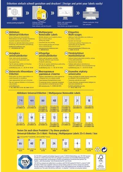 Actual product image Avery Universal Labels