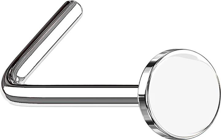 Produktbild Star Piercing Nasenstecker gewinkelt silber mit Scheibe (ohne Messing, Chirurgenstahl 316L)