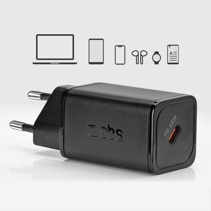 Actual product image SBS Charger GaN USB-C PD 45W black (45 W)