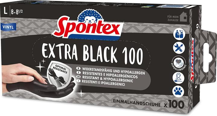 Immagine prodotto Spontex Guanti monouso Extra Black 100 in vinile taglia L