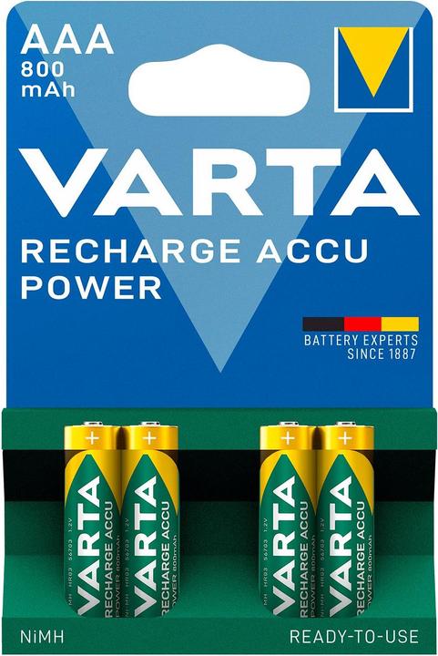 Produktbild Varta Recharge Accu Power (4 Stk., AAA, 800 mAh)
