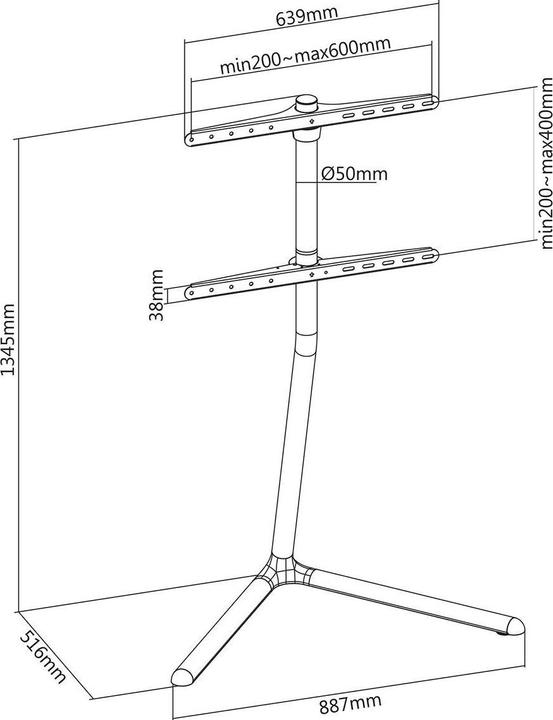 Produktbild Nedis TV Bodenständer (Universal, 70", 40 kg)