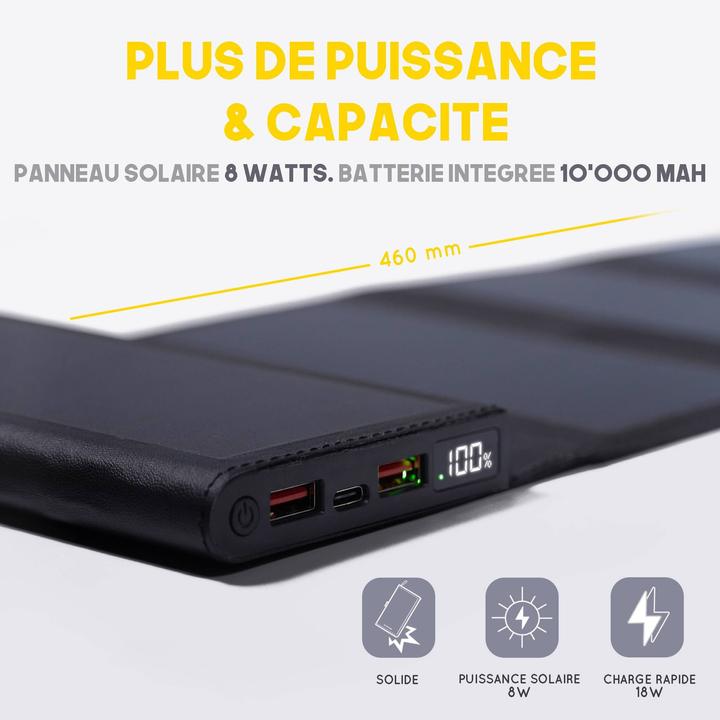 Produktbild Sunslice Tragbare Solar-Batterie 8W "Electron" (10000 mAh, 8 W)