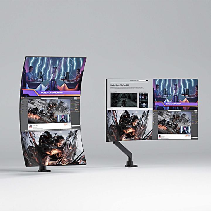 Produktbild Wiltec Monitorhalterung Schreibtisch bis 26kg Monitorhalter VESA flach & gebogen