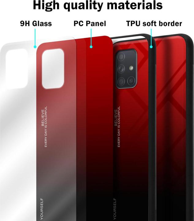 Image du produit Cadorabo Couverture en verre TPU 2 couleurs (Samsung Galaxy A71)