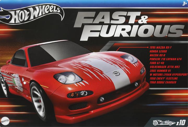 Actual product image Mattel Fast & Furious Vehicles 10-Pack