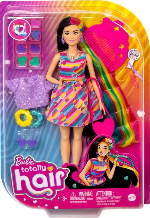 Immagine prodotto Barbie Bambola Totally Hair con look a cuore, Petite, capelli lunghi 21,6 cm, 15 accessori, a partire da 3