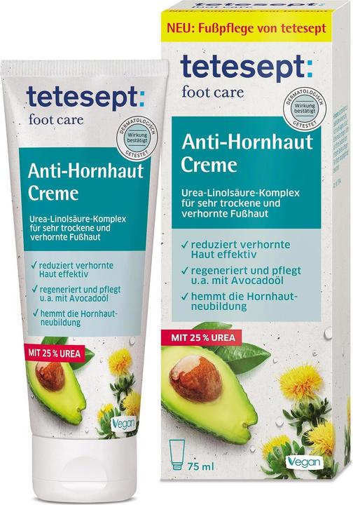 Produktbild Tetesept Fusscrème Anti-Hornhaut 75 ml (Fusscrème & Fussgel, 75 ml)