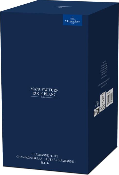 Productafbeelding Villeroy & Boch Champagneglas, set van 4 Vervaardiging Rock blanc (26 cl, 4 Bril, Champagneglazen)