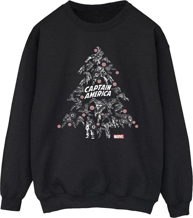 Actual product image Mens Captain America Christmas Tree Sweatshirt (3XL)